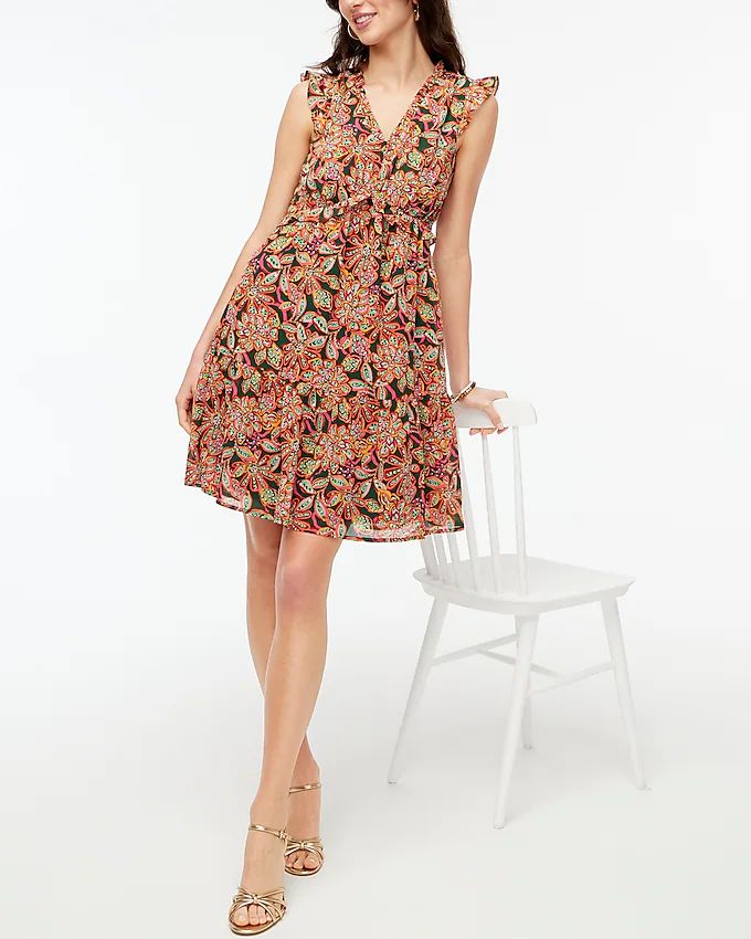 Ruffle V-neck mini dress | J.Crew Factory