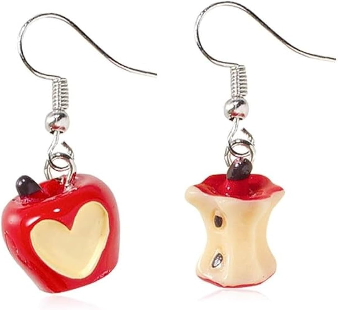 Lovely Apple Dangle Earrings Resin Fruit Food Imitate Jewelry for Women Apple Lover Holloween Ear... | Amazon (US)