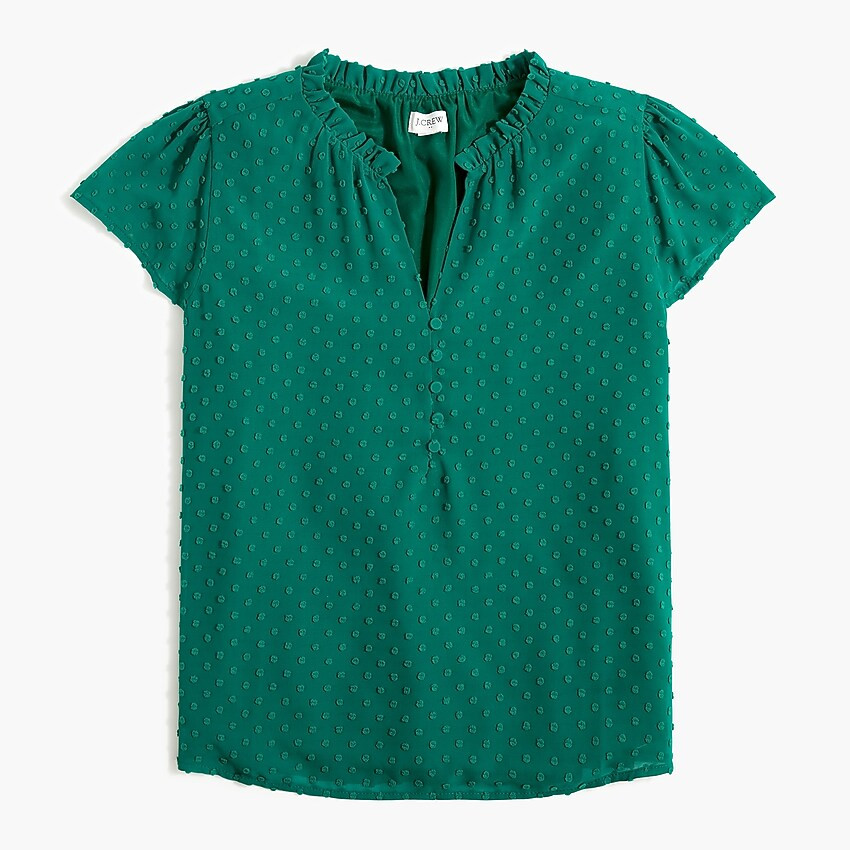 Ruffleneck top in clipdot | J.Crew Factory