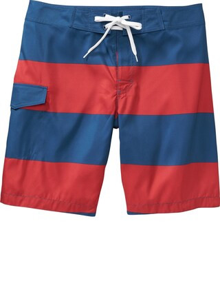 Old Navy Mens Striped Board Shorts 10" Size L Tall - Robbie red | Old Navy US