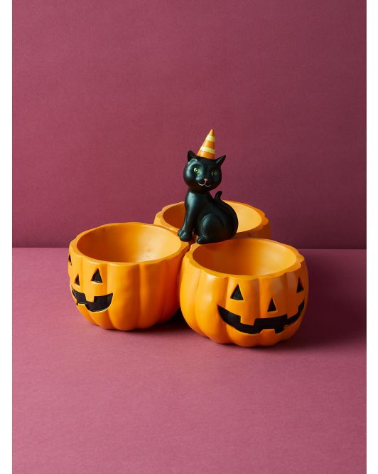 10in Cat And Pumpkins Candy Bowl | HomeGoods