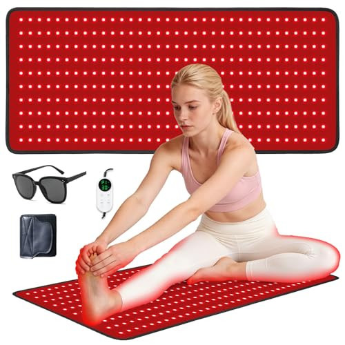 Red Light Therapy Mat for Full Body, 29"*12" Red Light Therapy Pad with 340 LEDs and Controller, 660nm&850nm Near Infrared Light Therapy, 3in1 LEDs Light Blanket for Back Waist Belly Knee Joint Muscle | Amazon (US)