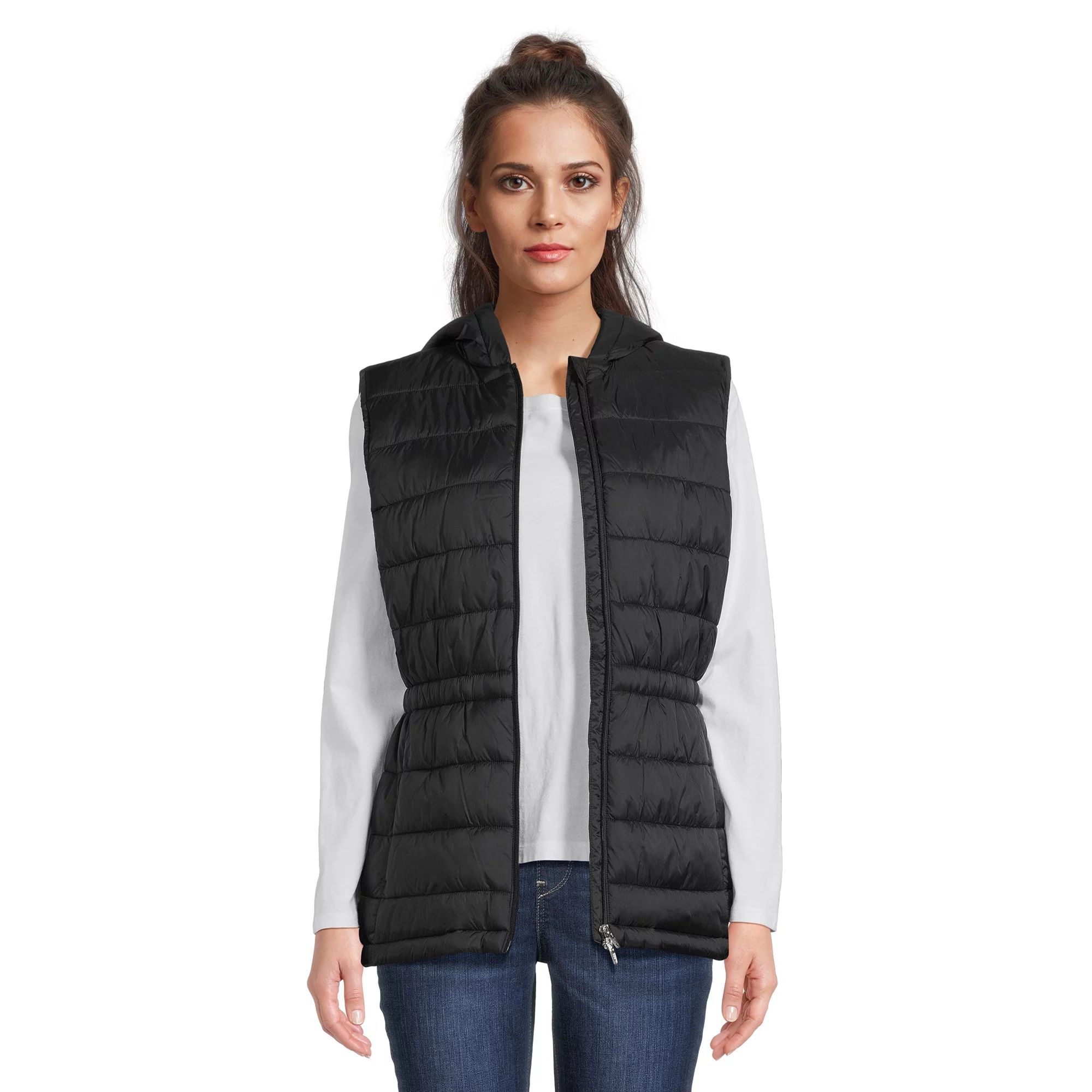 Swiss Tech Women's Hooded Vest with Cinched Waist, Sizes XS-3X | Walmart (US)