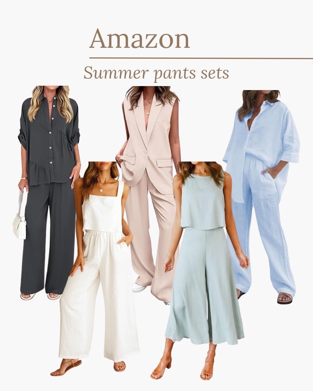 Summer pant sets I’m loving on Amazon! 

#LTKSeasonal #LTKStyleTip

#LTKSeasonal #LTKTravel