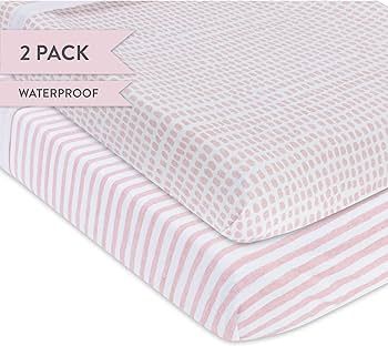 Ely's & Co. Patent Pending Waterproof Changing Pad Cover Set | Cradle Sheet Set by Ely's & Co no ... | Amazon (US)