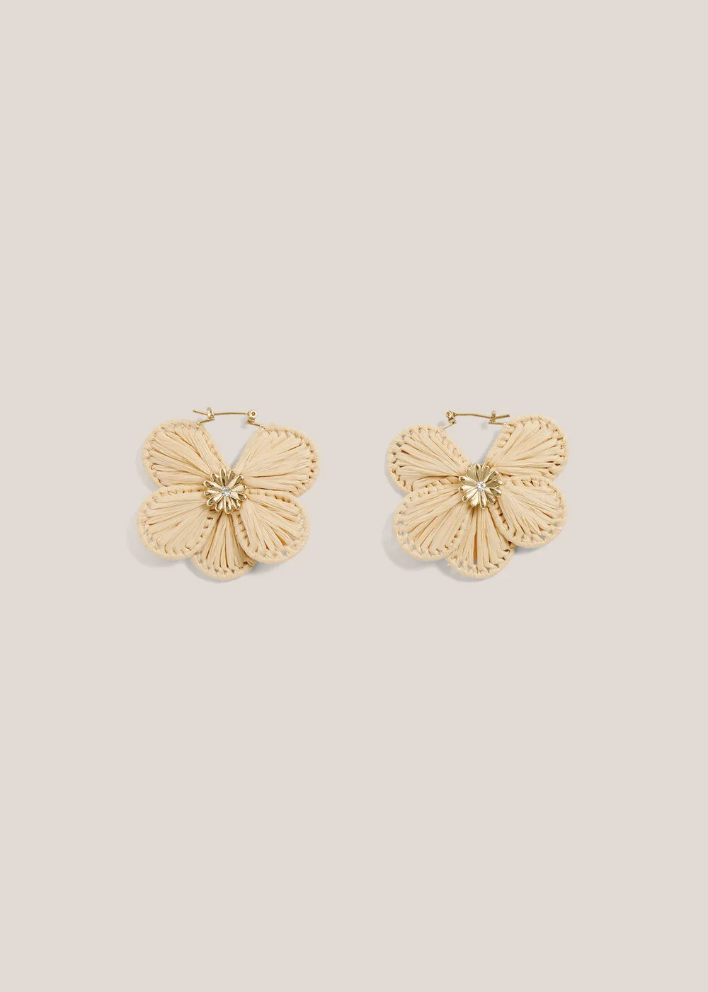 Allie Raffia Flower Earrings | Hobbs UK | | Hobbs