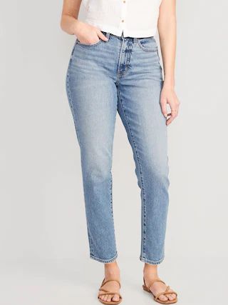 Curvy High-Waisted OG Straight Ankle Jeans for Women | Old Navy (US)