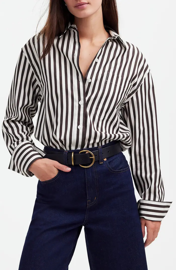 Madewell Stripe Relaxed Fit Cotton Poplin Button-Up Shirt | Nordstrom | Nordstrom