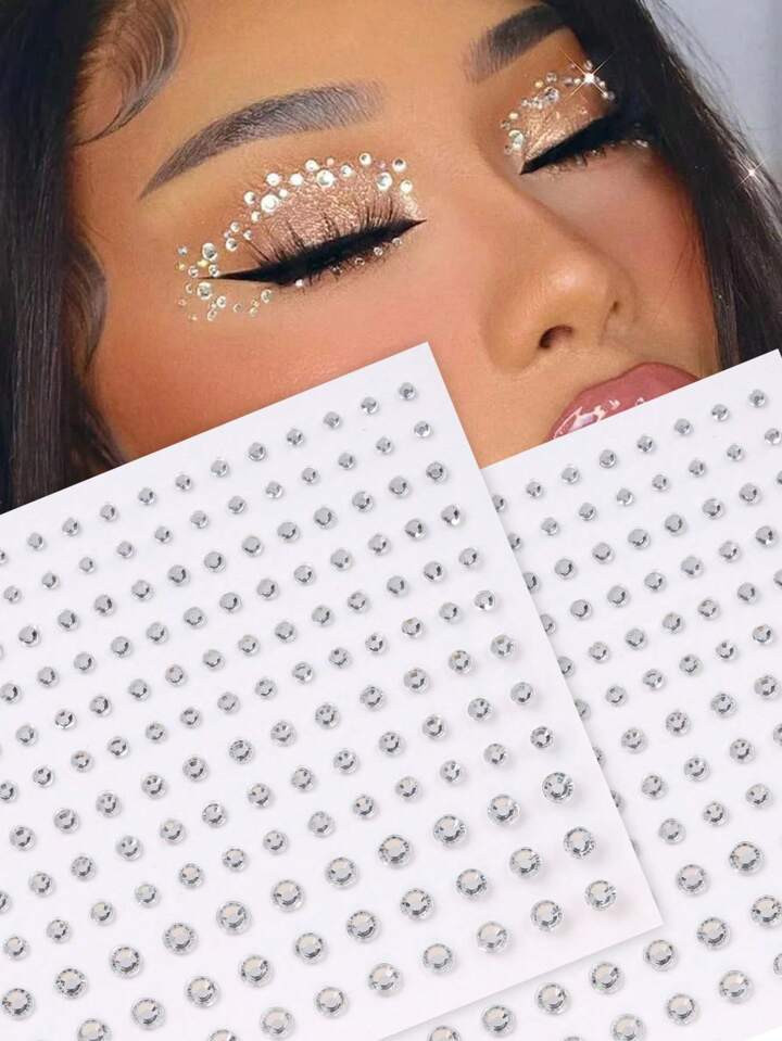 Gem Sticker, 2sheets ABS Face Stick Drill For Party | SHEIN