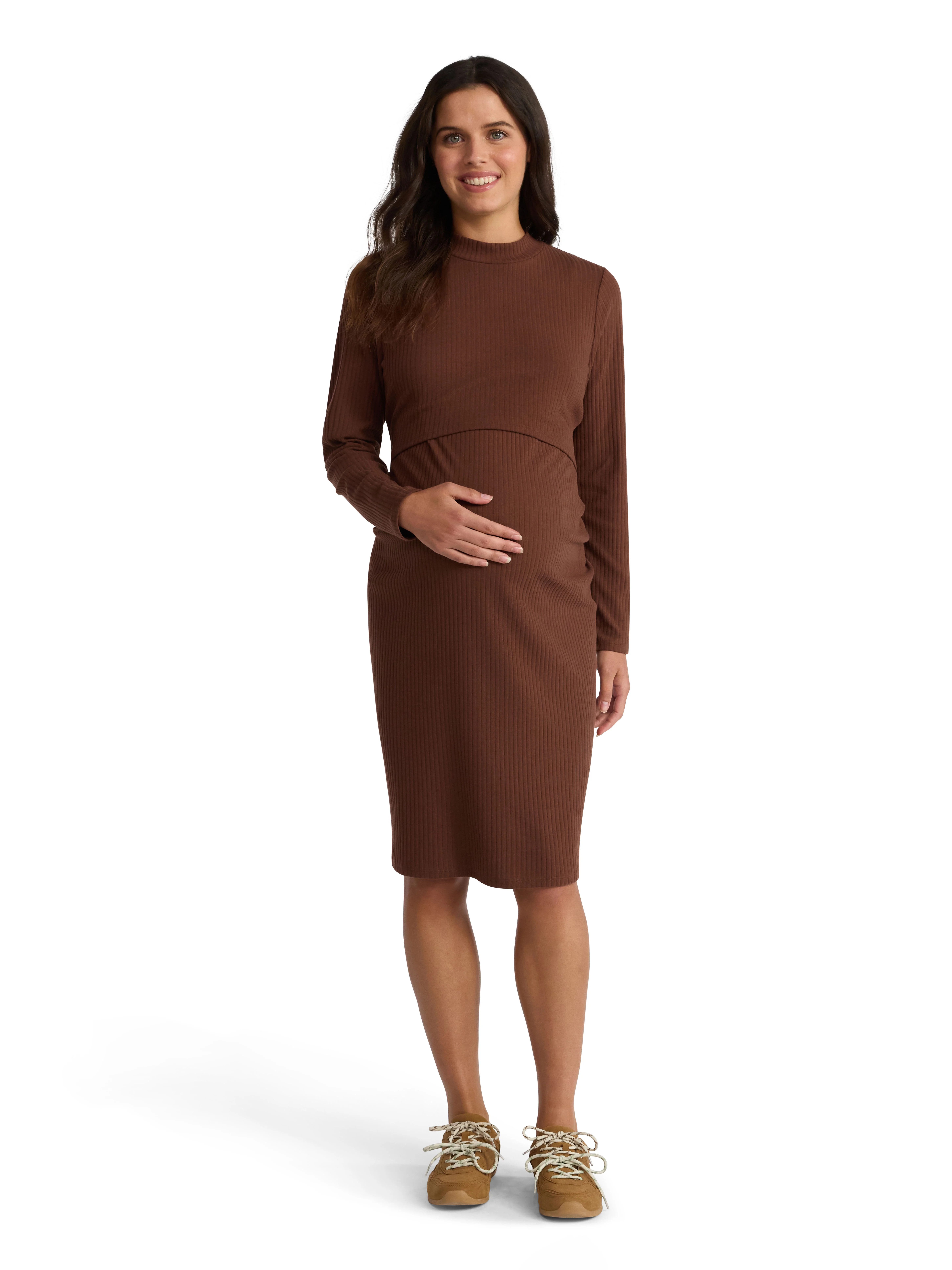 Time and Tru Women's Maternity Ribbed Dress Set, 2-Piece, Size S-XXL | Walmart (US)