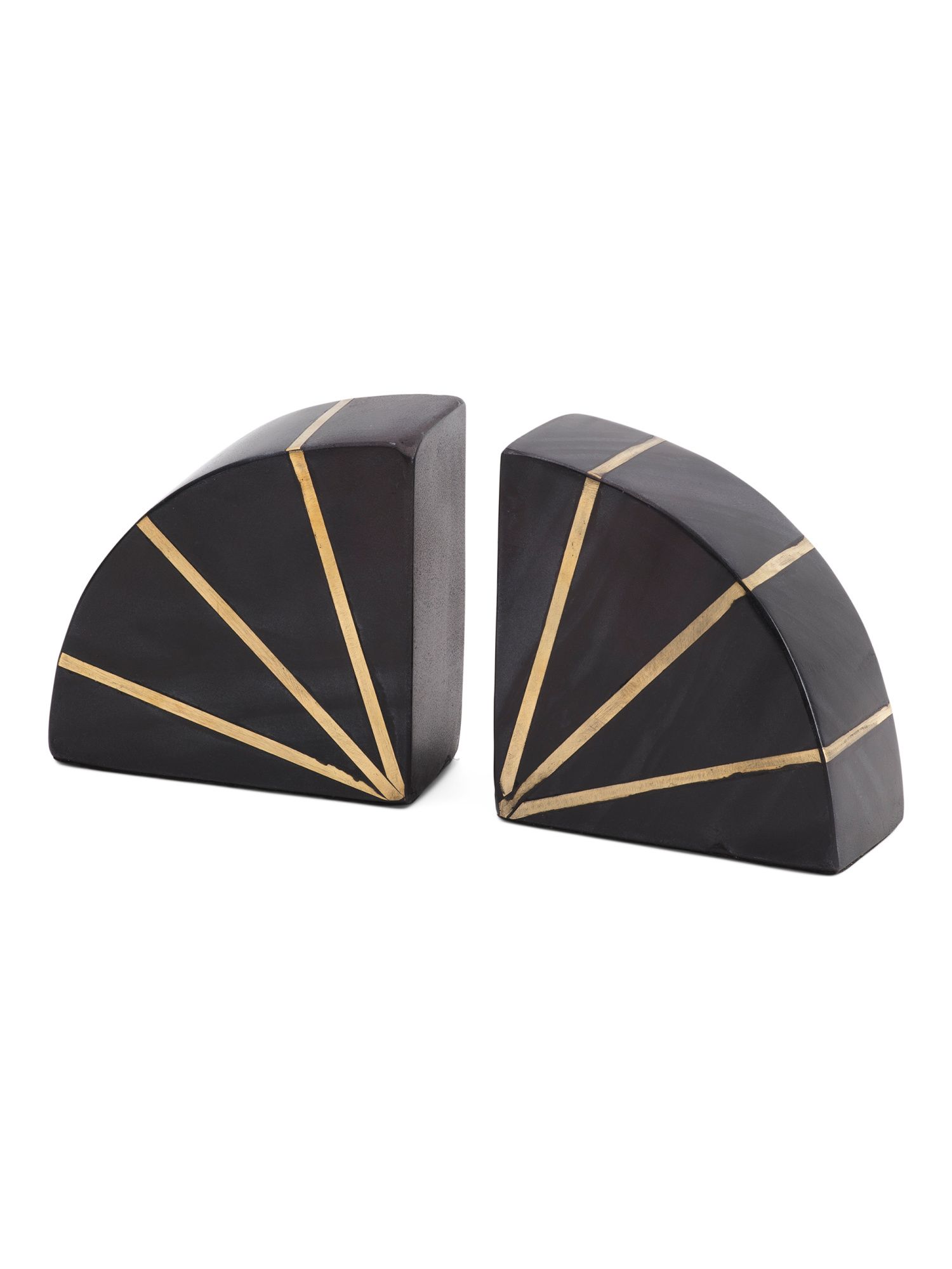 Set Of 2 5in Marble With Brass Inlay Bookends | Mother's Day Gifts | Marshalls | Marshalls