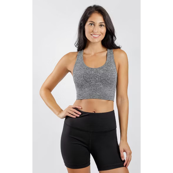 90 Degree By Reflex - Women's 2 Pack Ribbed Seamless Racerback Sports Bra | Target