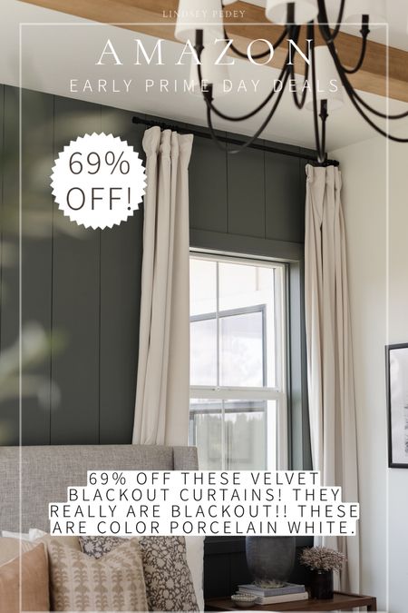 69% off these velvet blackout curtains! Color is porcelain white! They ARE blackout! 👌🏼 

Amazon prime, deals, bedroom, curtains, living room, office, home decor 

#LTKunder100 #LTKxPrimeDay #LTKsalealert