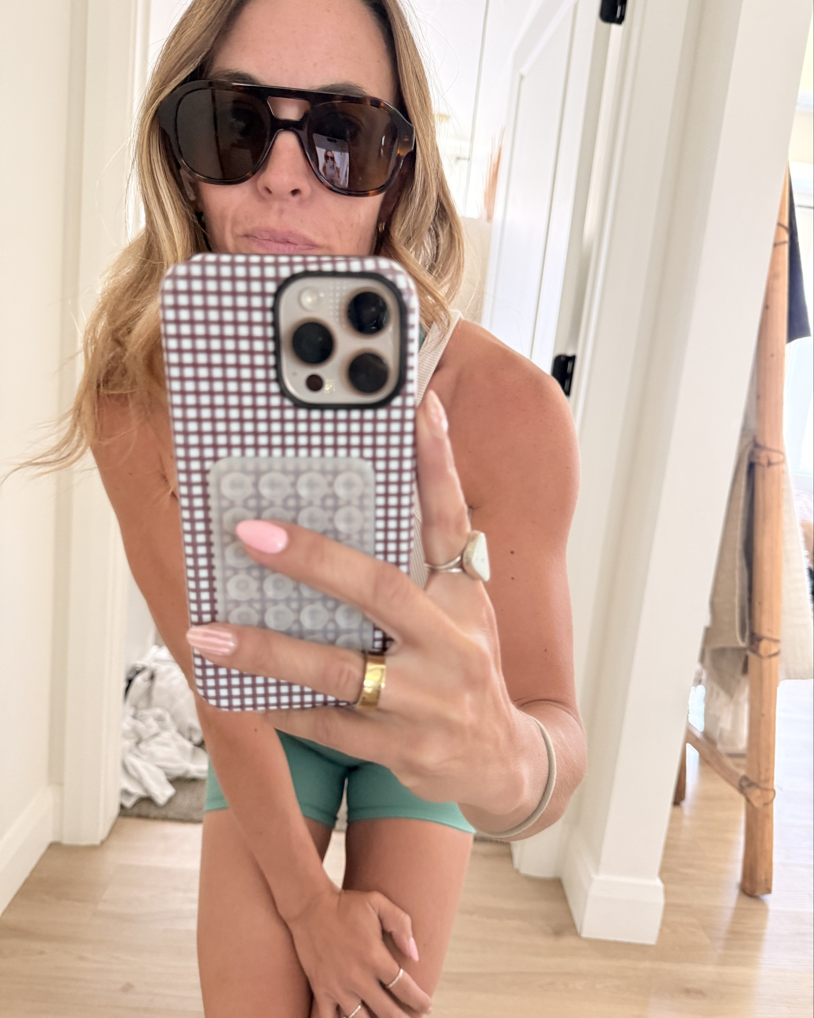 My fave sunglasses right now - the shape is so timeless and effortless and the color! Such good quality so impressed with @gigipip 

#LTKmomlife #LTKootd