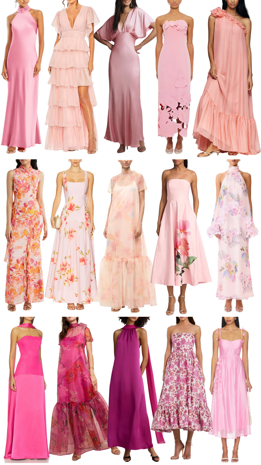 Spring/summer wedding guest dresses - pink/magenta inspo! 

 