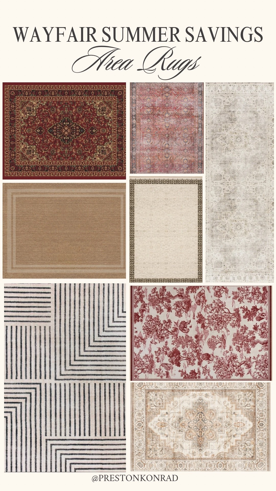 Rugs are one of the easiest ways to completely transform a space. Loving the mix of vintage-inspired designs, warm neutrals, and classic patterns included in the Wayfair Summer Savings event. @Wayfair

#LTKHome #LTKSaleAlert #LTKU