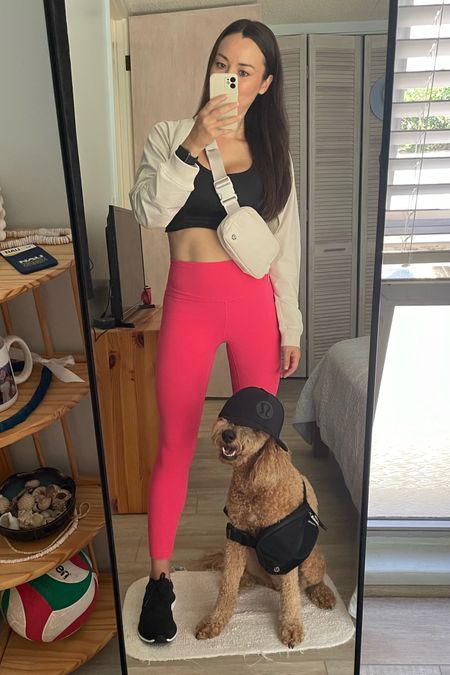 lululemon mother and son coordinated outfits!  

Of course j/k lol!  My dog Brofee normally lays on the bed when I take selfies but for some reason insisted on standing in front of me today so I though…why not throw some lululemon on him too!  

He loved it and poses like a champ!  He’s obsessed with the Everywhere Belt Bag too 🐾

Bra, shrug, and leggings all size 6

The shoes I’m wearing are on sale!

Actual items from lululemon as well as budget friendly Amazon lookalikes included on my items list in this post.  Happy shopping!  

#LTKsalealert #LTKstyletip #LTKitbag