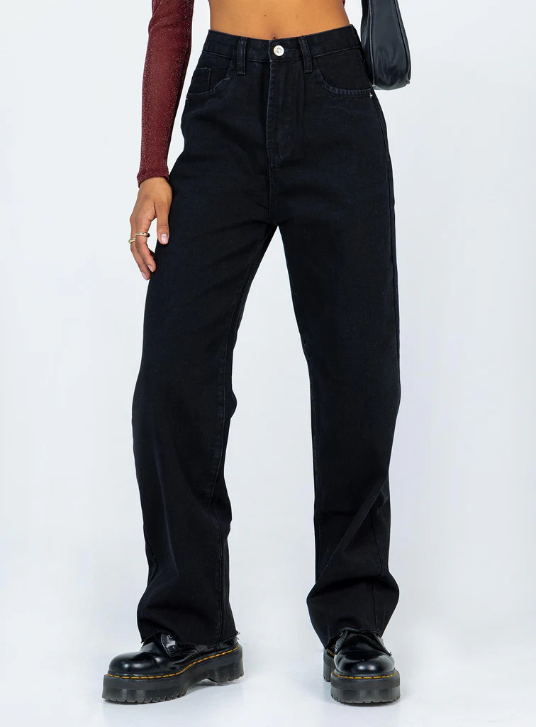 Kalinda Denim Jeans Black | Princess Polly US