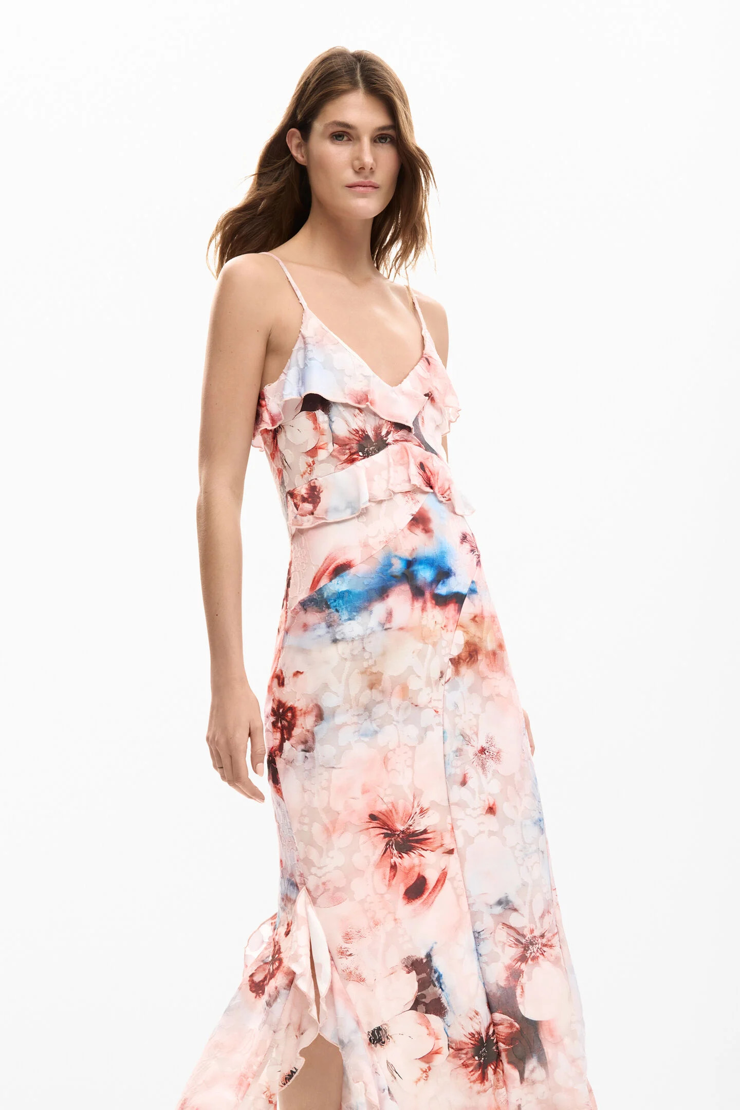 Floral ruffle dress | Desigual USA,CA