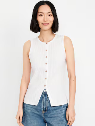 Button-Down Ribbed Top | Old Navy (US)