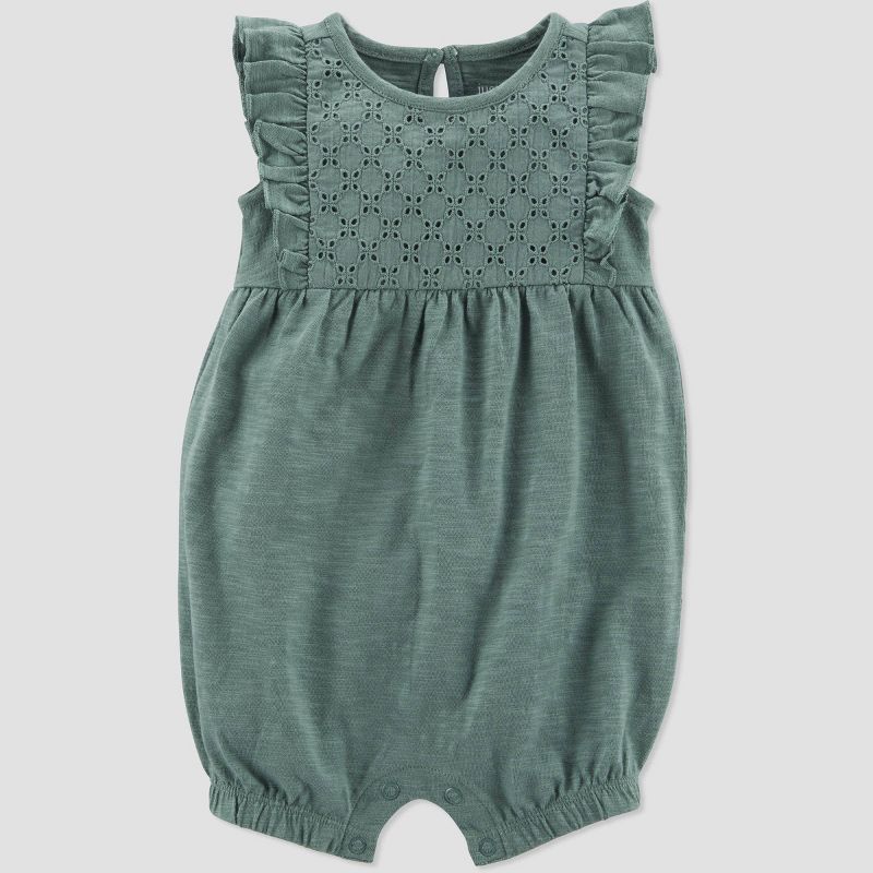 Baby Girls' Eyelet Romper - Just One You® made by carter's Olive | Target
