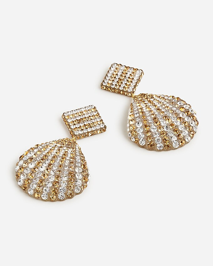 Acetate shell earrings with pavé crystals | J. Crew US