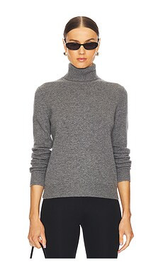 Theory Turtleneck Long Sleeve Sweater in Light Charcoal from Revolve.com | Revolve Clothing (Global)