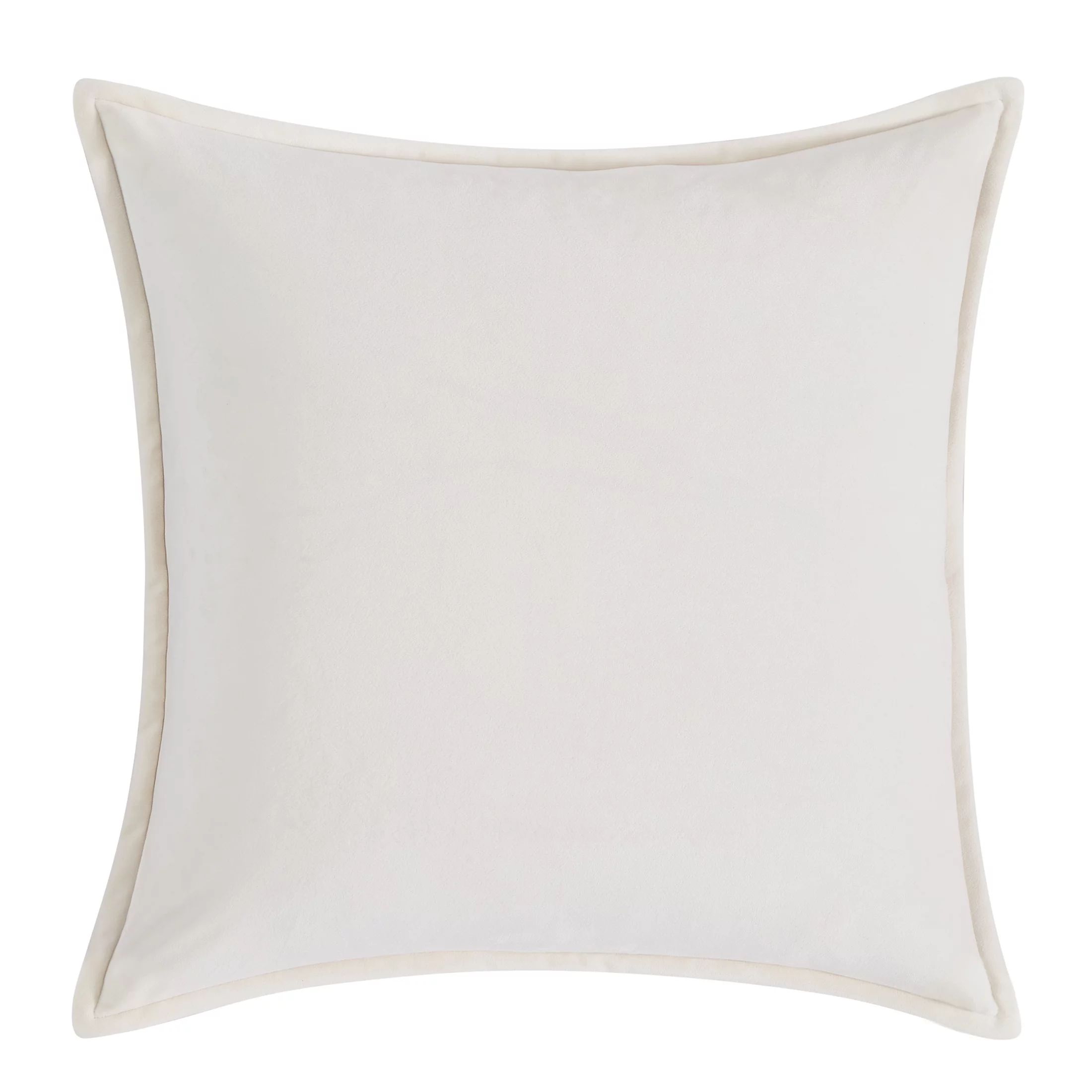 Better Homes & Gardens 20" x 20" Solid Reversible Beige/White Velvet Decorative Pillow | Walmart (US)