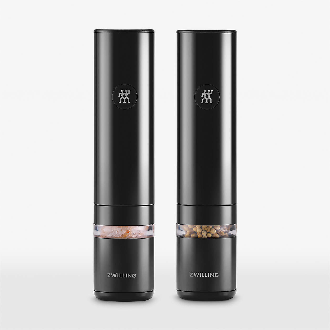 Zwilling Enfinigy Black Salt & Pepper Mill, Set of 2 + Reviews | Crate & Barrel | Crate & Barrel