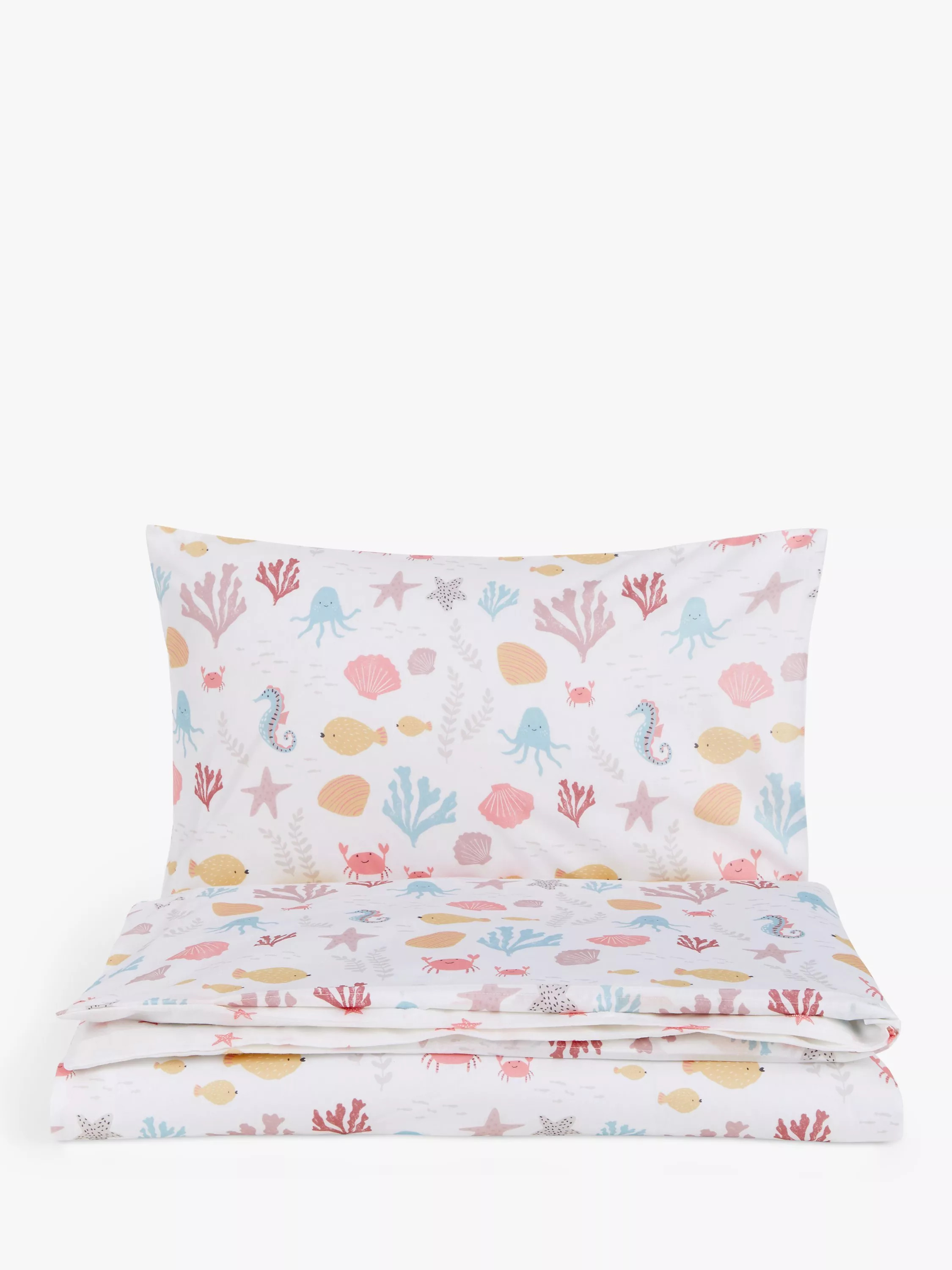 John Lewis Under the Sea Toddler Pure Cotton Duvet Cover and Pillowcase Set, Cotbed (120 x 140cm) | John Lewis (UK)