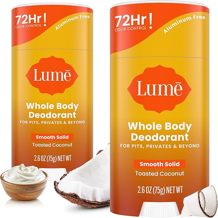 Lume Whole Body Deodorant - Smooth Solid Stick - 72 Hour Odor Control - Aluminum Free, Baking Sod... | Amazon (US)