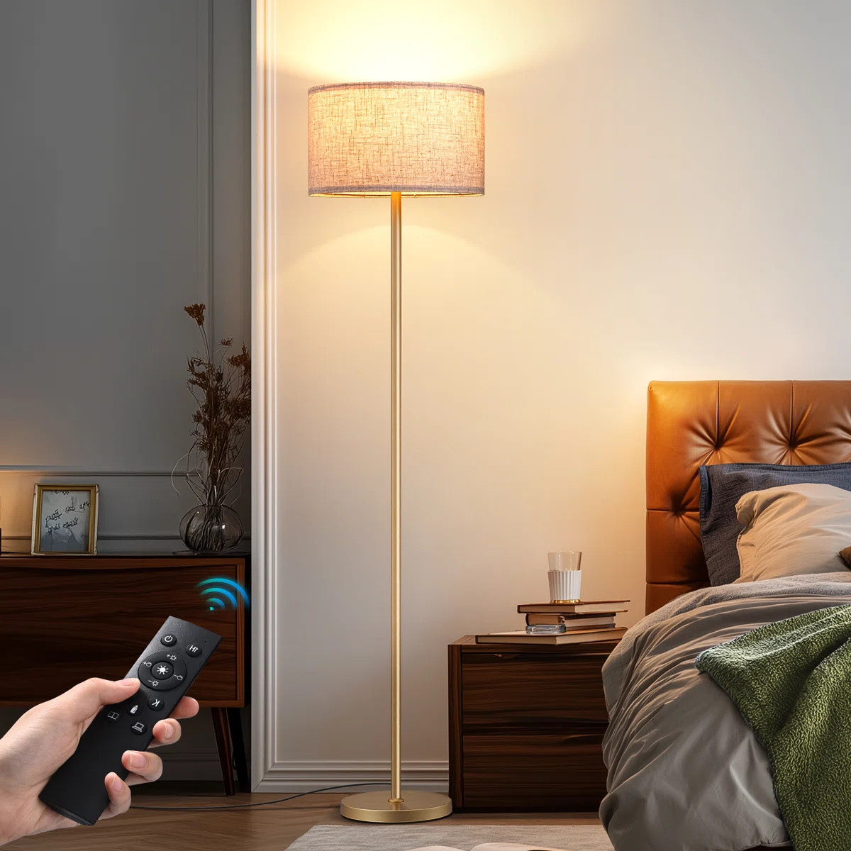 63.6'' Standard  Floor Lamp With Remote Control And Bulb Included | Wayfair North America