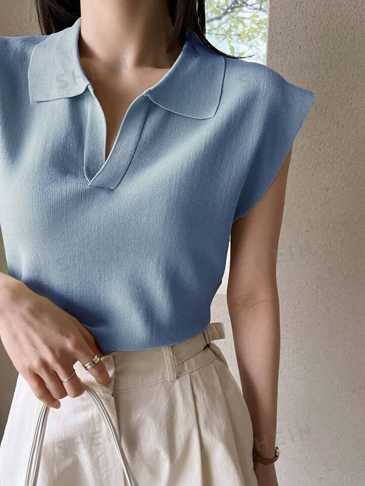 Dazy-Less Women's Solid Color Simple Knit Top For Daily Wear | SHEIN USA | SHEIN