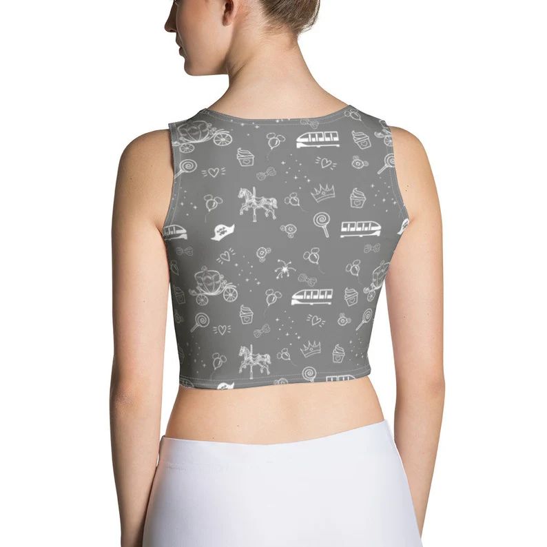 Gray Mickey Sketch Women's Crop Top for Disney Influencer | runDisney costume Matching Vacation T... | Etsy (US)