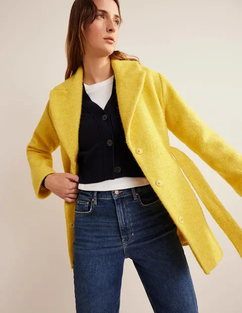 Brushed Wool Blend Belted Coat | Boden (UK & IE)