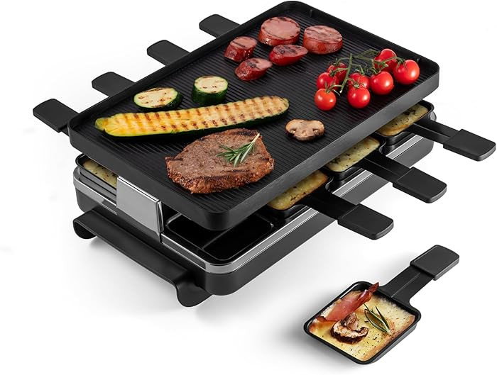 Swissmar Classic 8-Person Raclette Party Grill with Reversible Cast Aluminum Non-Stick Grill Plat... | Amazon (US)