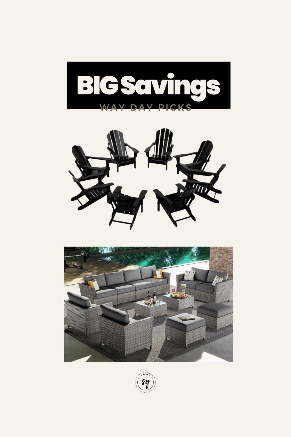 I saw a lot of good deals when I was browsing the Way Day sale, but these two patio furniture deals stood out.

You can get 8 FOLDING Adirondack chairs for under $1000?  That is a steal.

Same goes for this huge outdoor sofa set.  It has 8 pieces and is under $1500.

If you need either of these items, definitely take a look.  xoxo, Suzette 

 #LTKHome #LTKSaleAlert