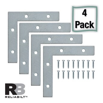 RELIABILT 3.5-in x 0.625-in x 2-in Zinc-plated Steel Corner Brace (4-Pack) | Lowe's