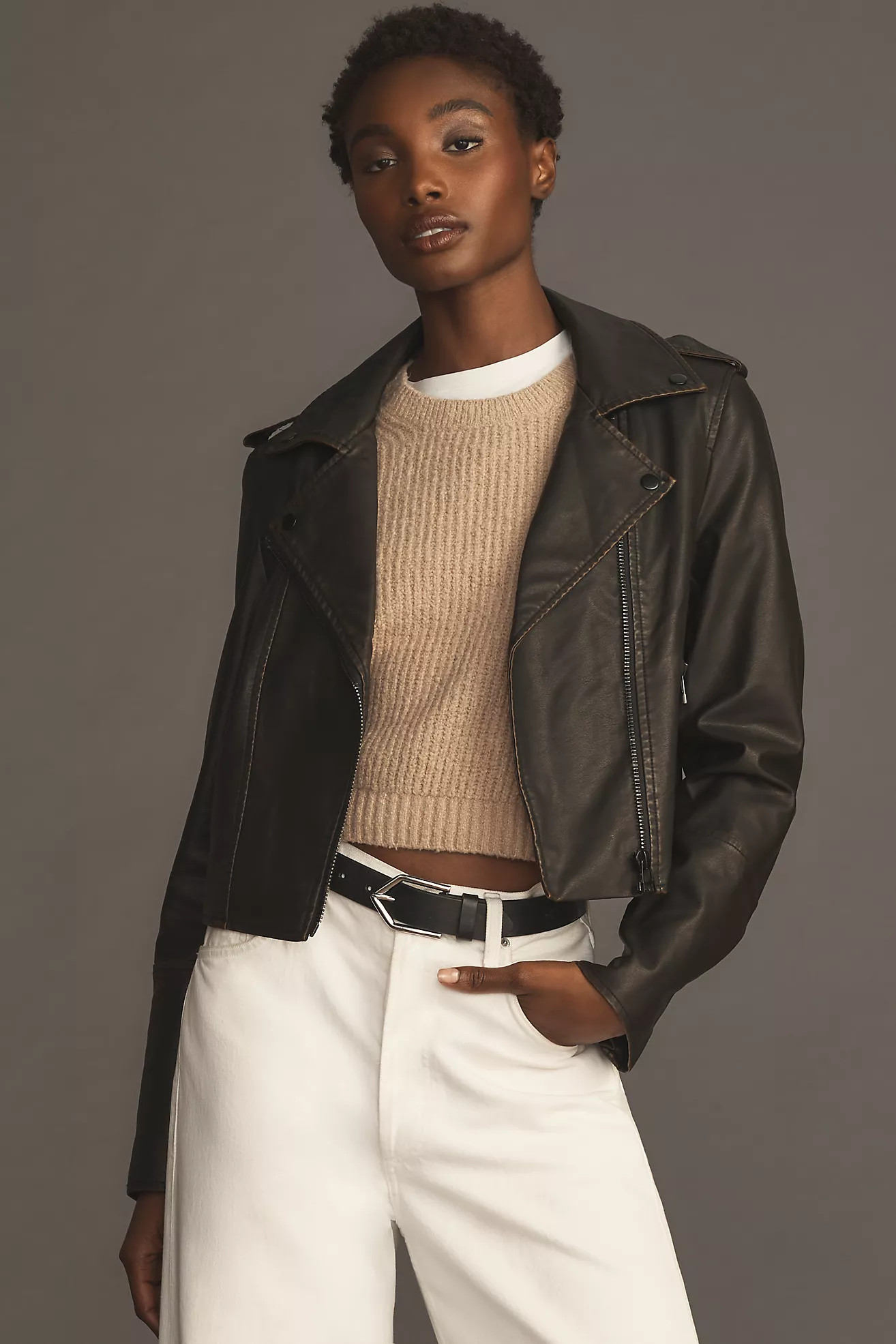 Avec Les Filles Faux Leather Moto Jacket | Anthropologie (US)