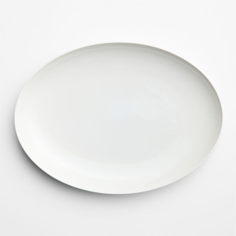 Aspen 17.75" Porcelain Coupe Oval Platter | Crate & Barrel