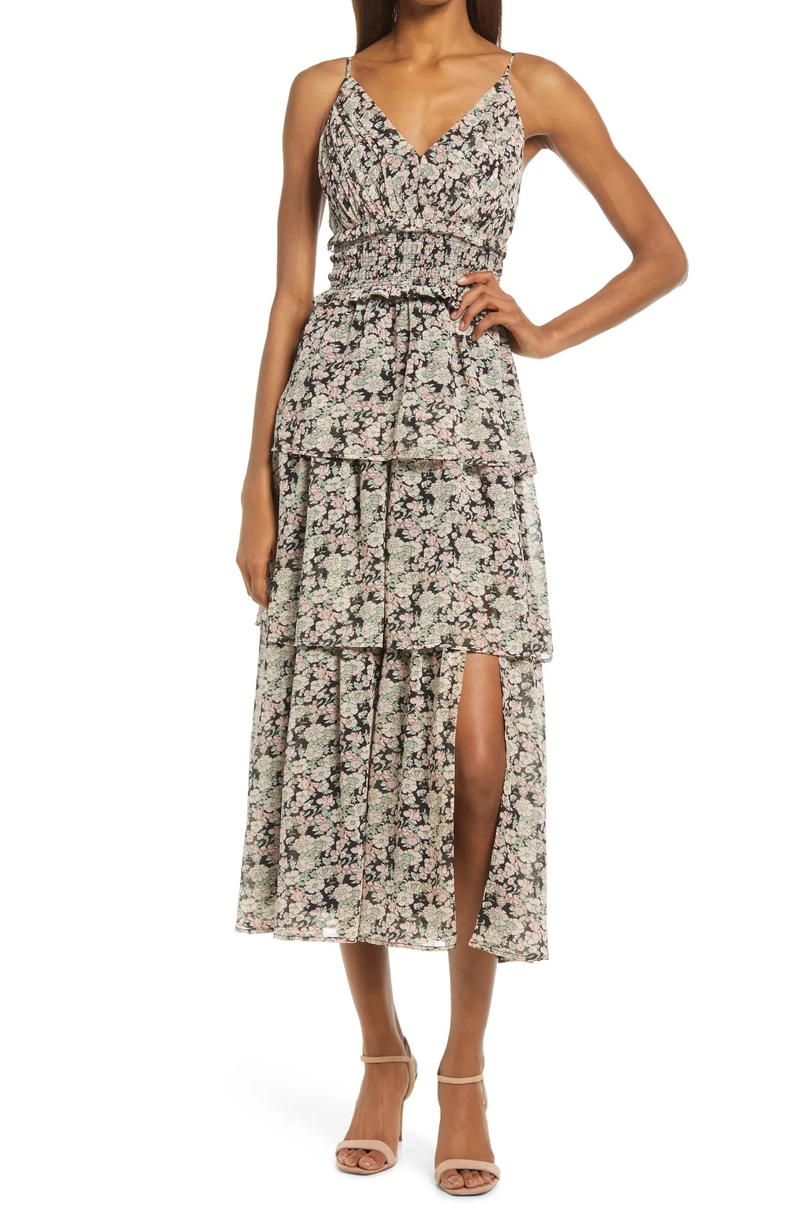 FLORET STUDIOS Floral Tiered Sleeveless Dress | Nordstrom | Nordstrom
