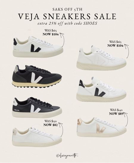 Veja sneakers on sale at Saks OFF 5TH. Get an extra 25% off with code SHOES!

#LTKunder100 #LTKshoecrush #LTKsalealert