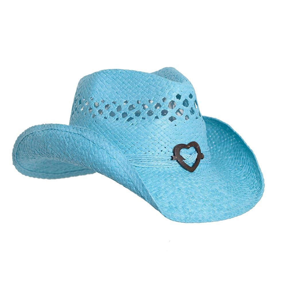 Boho Hip Cowboy Hat with Heart Concho, Natural Toyo Straw, Shapeable Brim | Amazon (US)