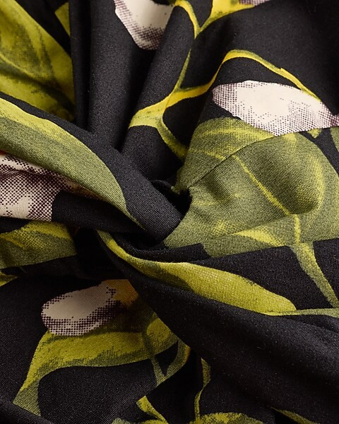 Floral V-Neck Puff Sleeve Cutout Tiered Mini Dress | Express