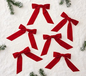 Red Velvet Bow Tree Clips, Set of 6 | Pottery Barn Kids