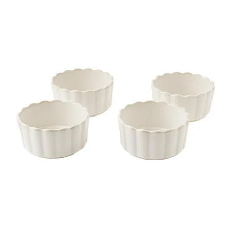 The Pioneer Woman Colette Stoneware Ramekins, Cream, Set of 4 | Walmart (US)