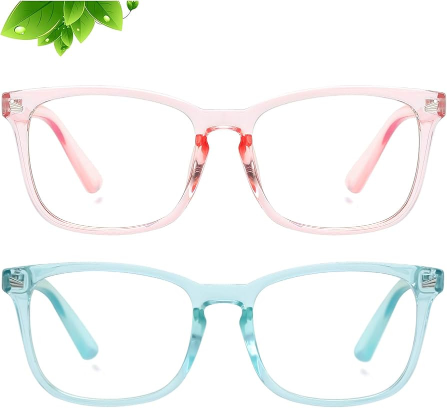 KUGUAOK 2 PACK Kids Blue Light Blocking Glasses, Boys Girls Computer Gaming TV Glasses, Lightweig... | Amazon (US)
