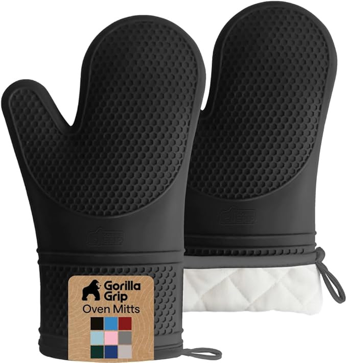 GORILLA GRIP BPA-Free Soft Silicone Oven Mitts, 550F Heat Resistant Waterproof Cooking Safety Glo... | Amazon (US)
