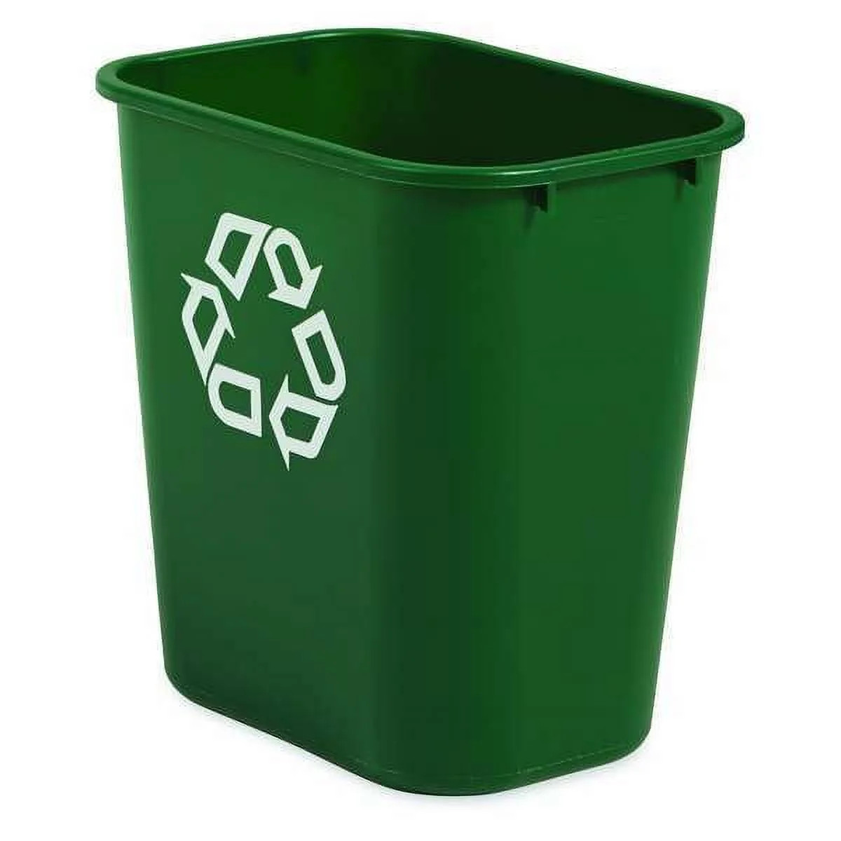 Rubbermaid 7 gal Rectangular Plastic Desk Recycling Container, Green | Walmart (US)