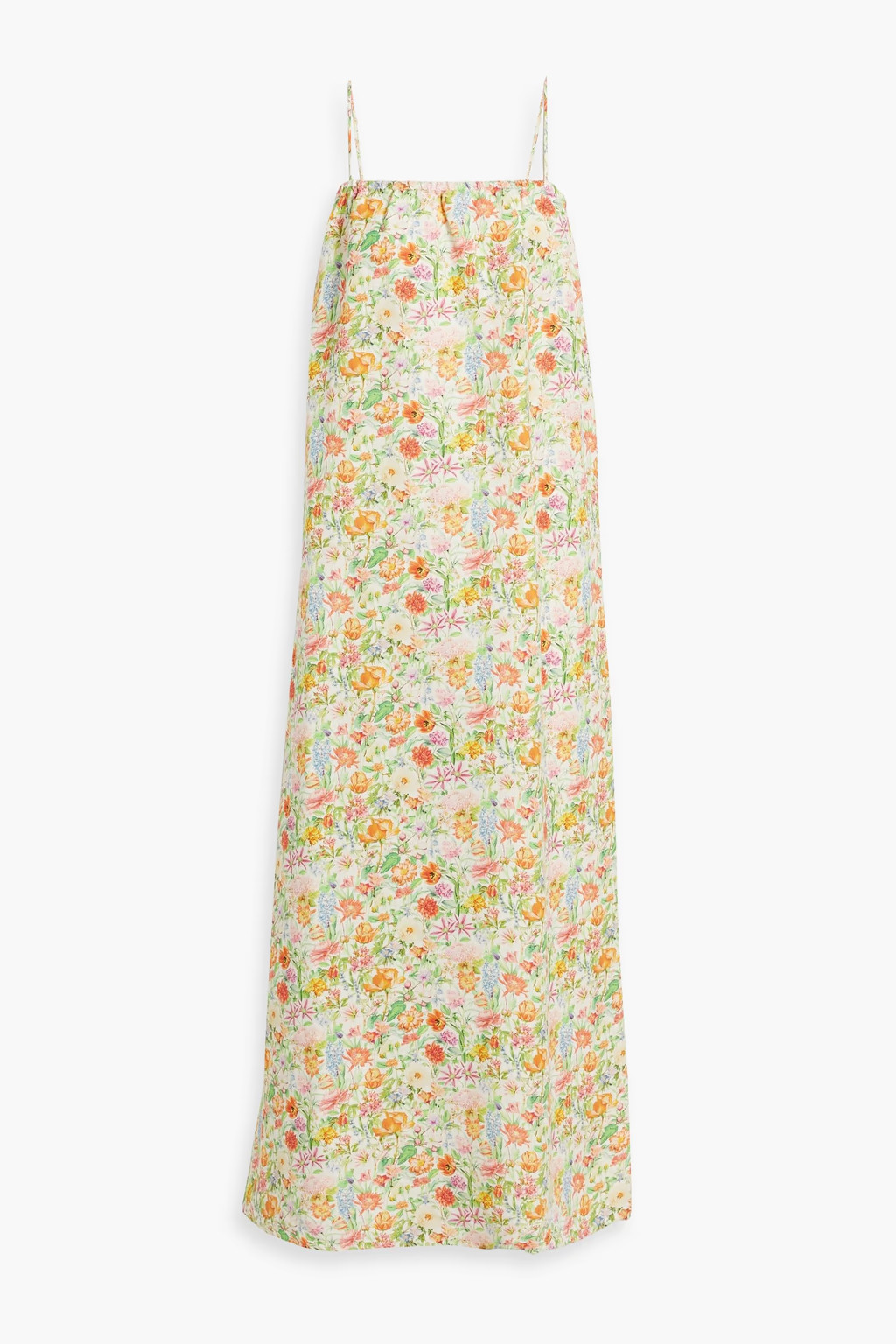 Floral-print linen-blend maxi dress | The Outnet (US and CA)